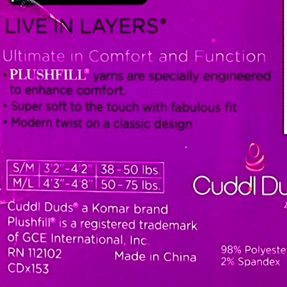 NWT Cuddl Duds Young Girls Lavender Purple Ribbed Sweater Tights, Small/Medium - Picture 5 of 12